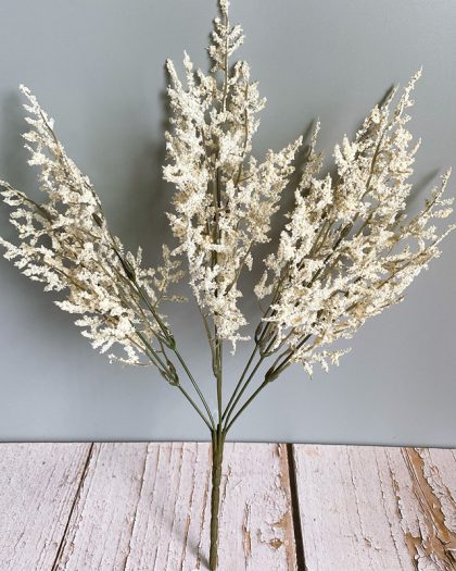 Valentine Grass Bundle Foam Artificial Flowers, White